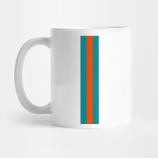 Retro American Football Stripes Miami Teal Orange Mug